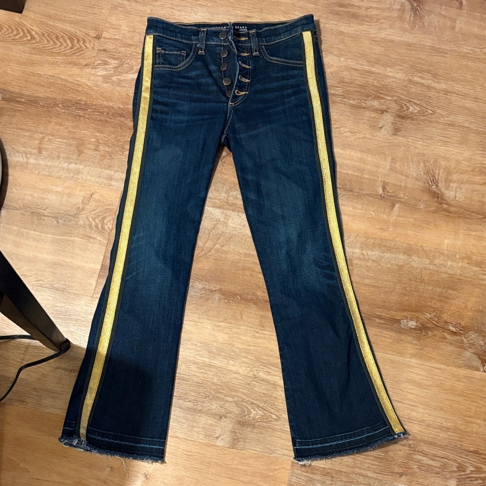 Veronica Beard dark striped jeans